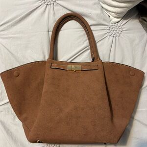 Classic Suede Tote Bag in Brown